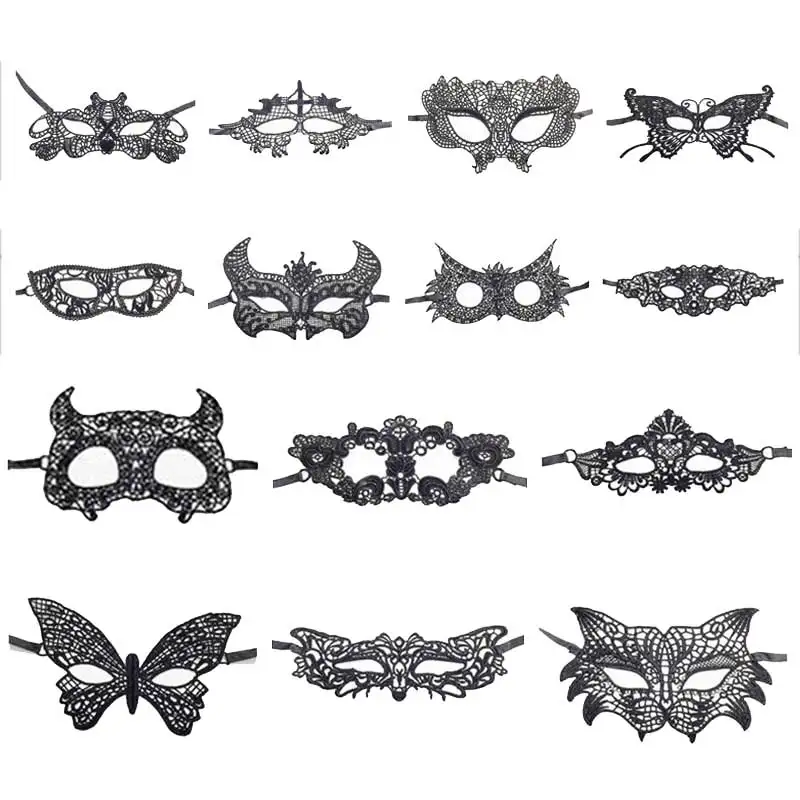 1PCS Black Women Sexy Lace Eye Mask Party Masks For Masquerade Halloween Venetian Costumes Carnival Mask For Anonymous Mardi