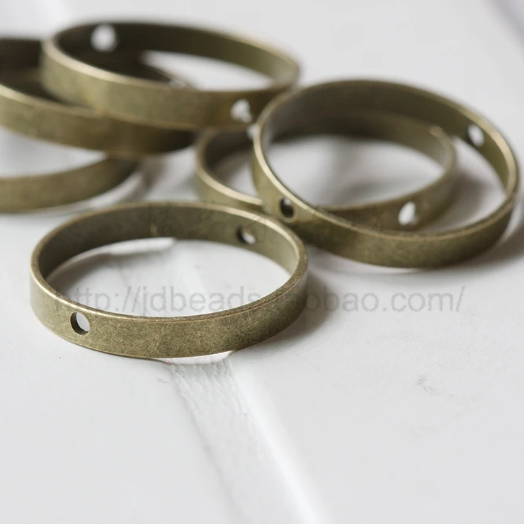 Element do rękodzieła - Okrągła oprawa z litego mosiądzu - Ogniwo - Pierścień 26x4mm (3331C) — zdjęcie 6