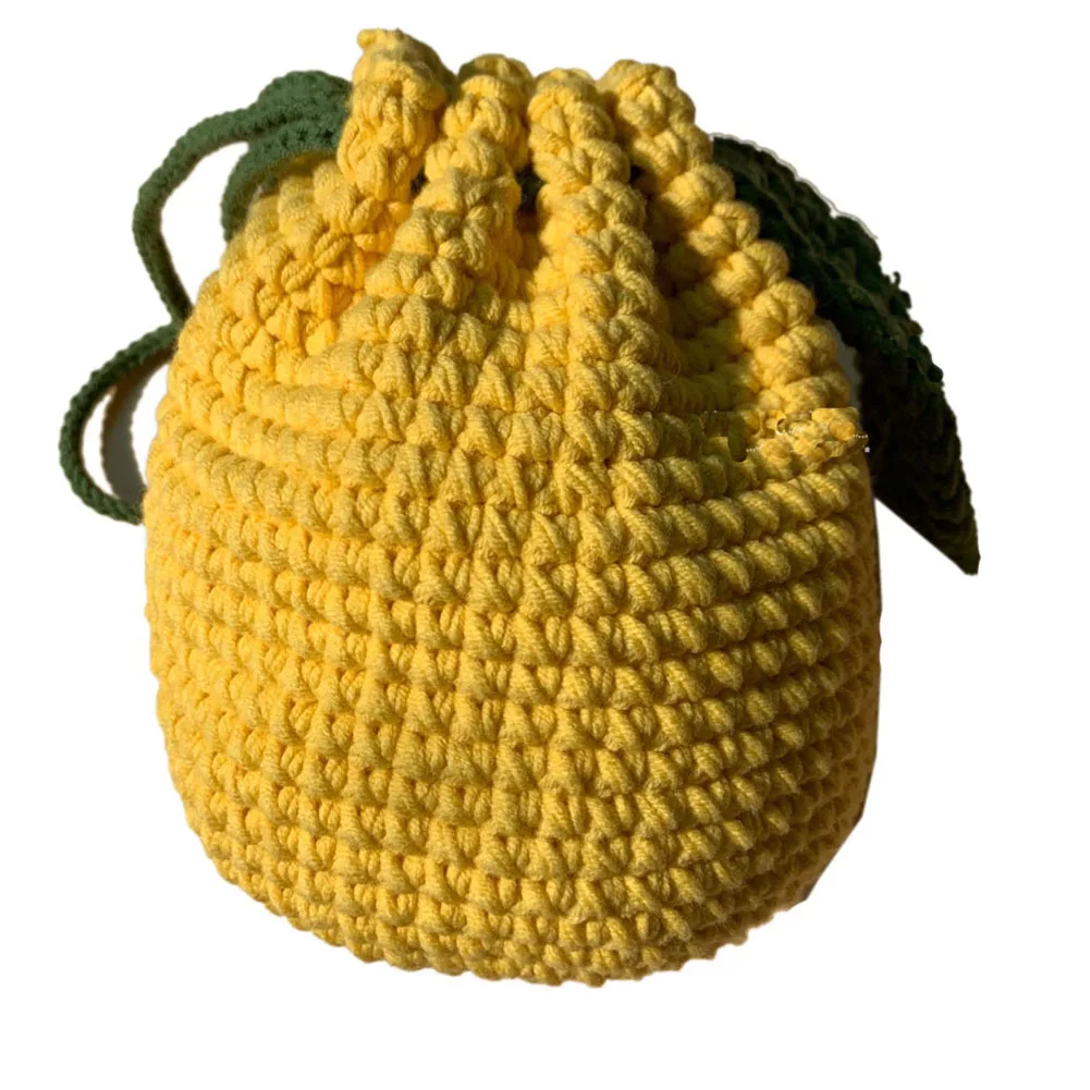 BOMHCS Knitted Art Pineapple Purse Handmade Wallet Bag For Women Girl Lady Fashion Storage