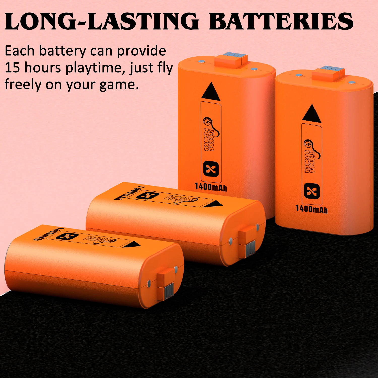 Paquete de 4 baterías de 1400 mAh para Xbox Series X | S Xbox One, Xbox One S, Xbox One X, Xbox One Elite Controladores inalámbricos