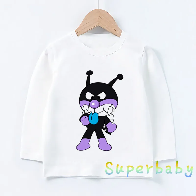 Children Anpanman and Baikinman Print T shirt Baby Boys Girls Cartoon Funny Tops Kids Long Sleeve T-shirt,LKP5254