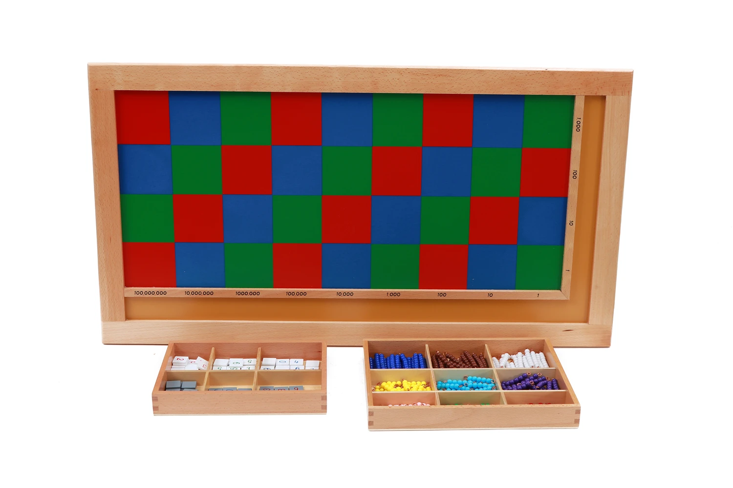 

Montessori Multiplication Board Set Wood Checker Table w/ Number Puzzles and Beads Box Learning Resources Educational Equipment