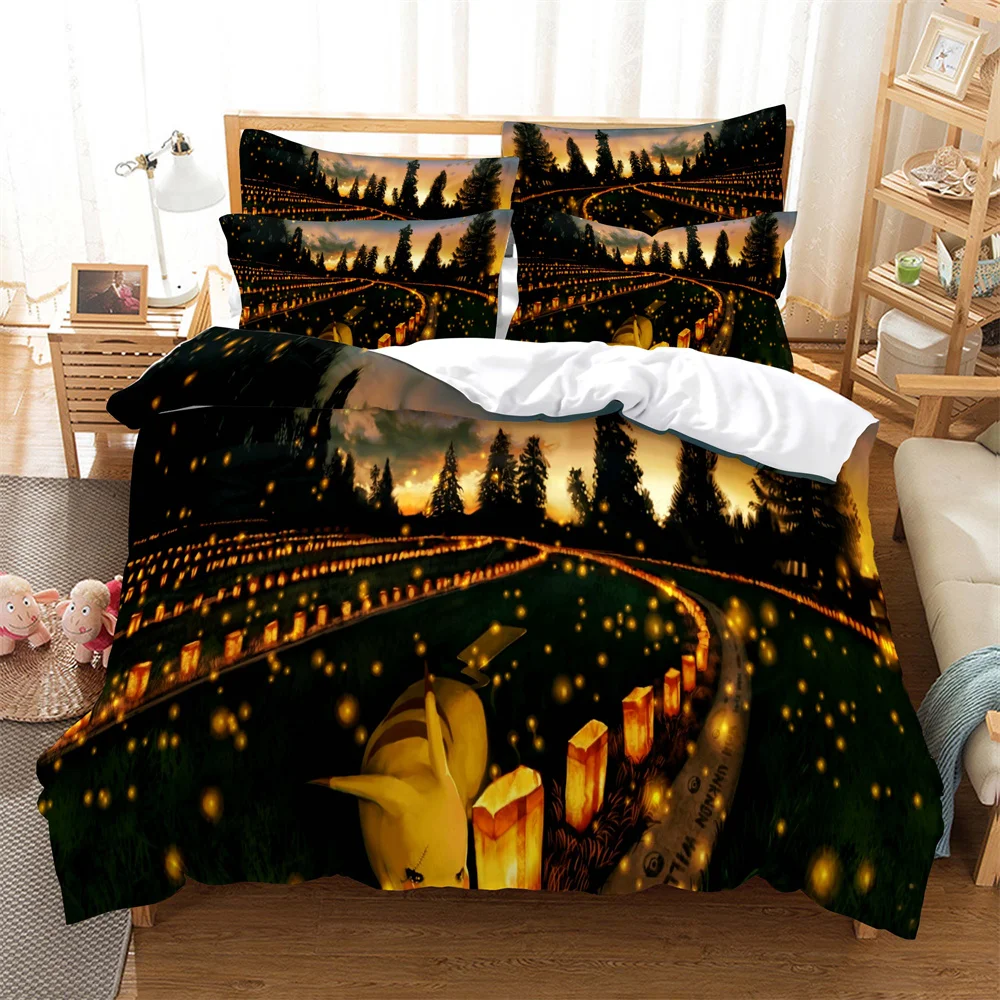 Trees Bedding 3-piece Digital Printing Cartoon Plain Weave Craft For North America And Europe  Bedding Set Queen