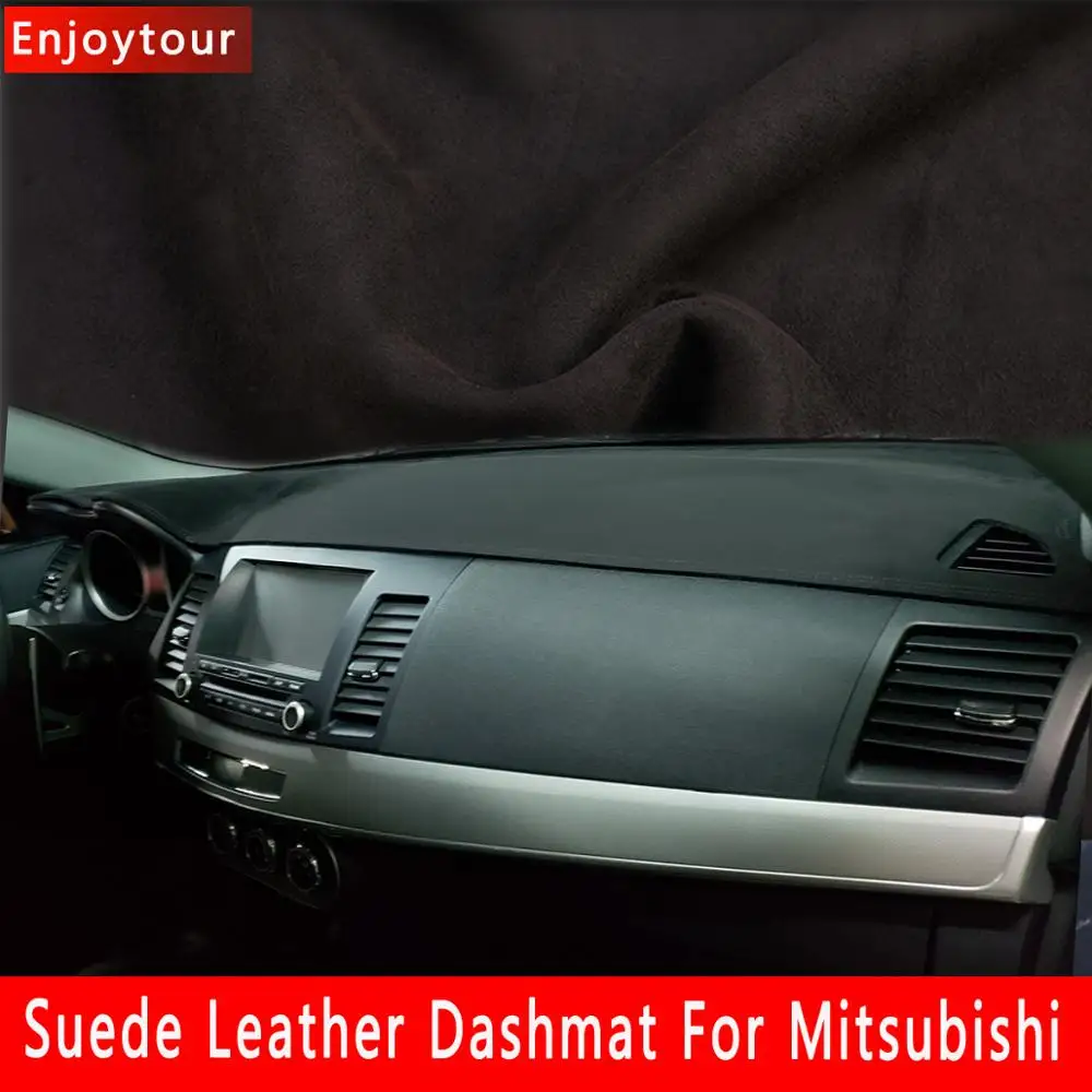 

For Mitsubishi ASX RVR Pajero Sport Outlander PHEV lancer evo Eclipse Cross Suede Leather Dashmat Dashboard Cover Pad Dash Mat