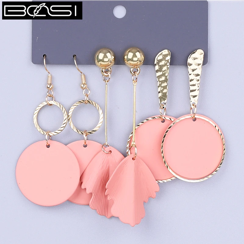 BOSI acrylic set earrings fashion jewelry drop earrings set Women minimalist long earrings kpop simple earring girls wholesale