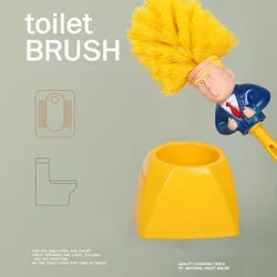 Creative Trump Toilet Brush Holder Donald Trump Head Silicone Bathroom WC Cleaning Brushes Set  Cleaning Supplies