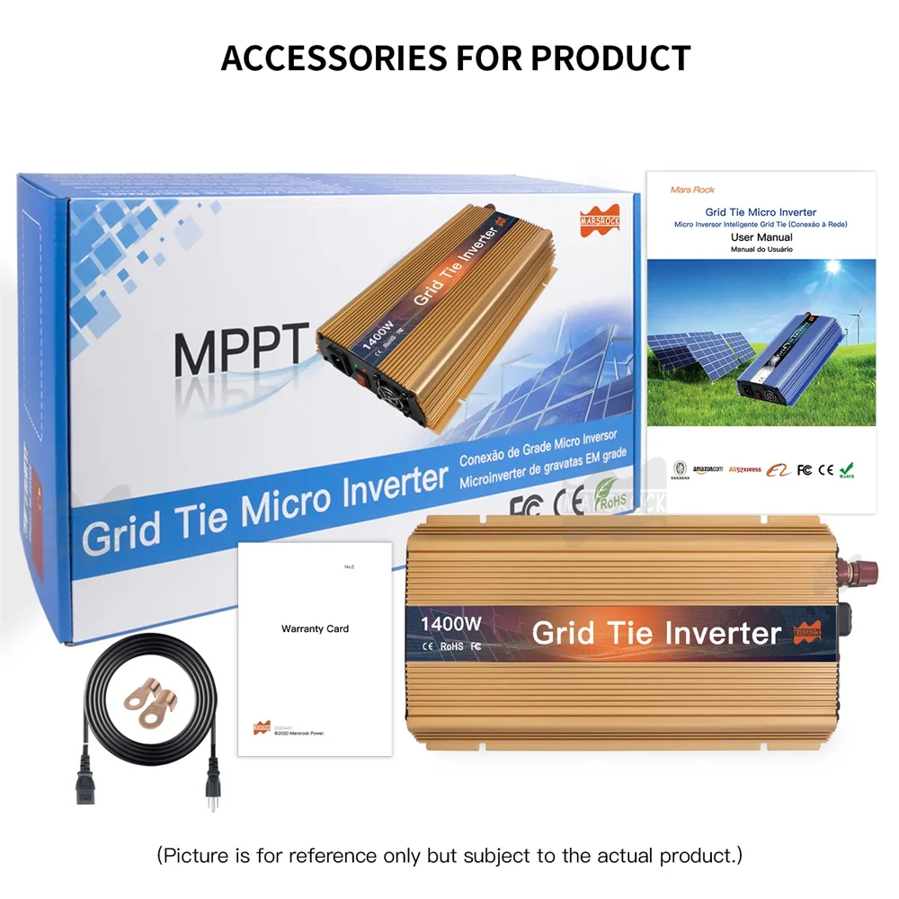 Imagem -06 - Mppt-microinversor Solar on Grid Tie 1400w 10.550vdc para Ac90 140v ou 190260v Navio da ue Brasil Eua Rússia