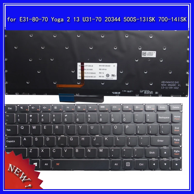 Laptop Keyboard For lenovo E31-80-70 Yoga 2 13 U31-70 20344 500S-13ISK 700-14ISK Notebook Replace Keyboard