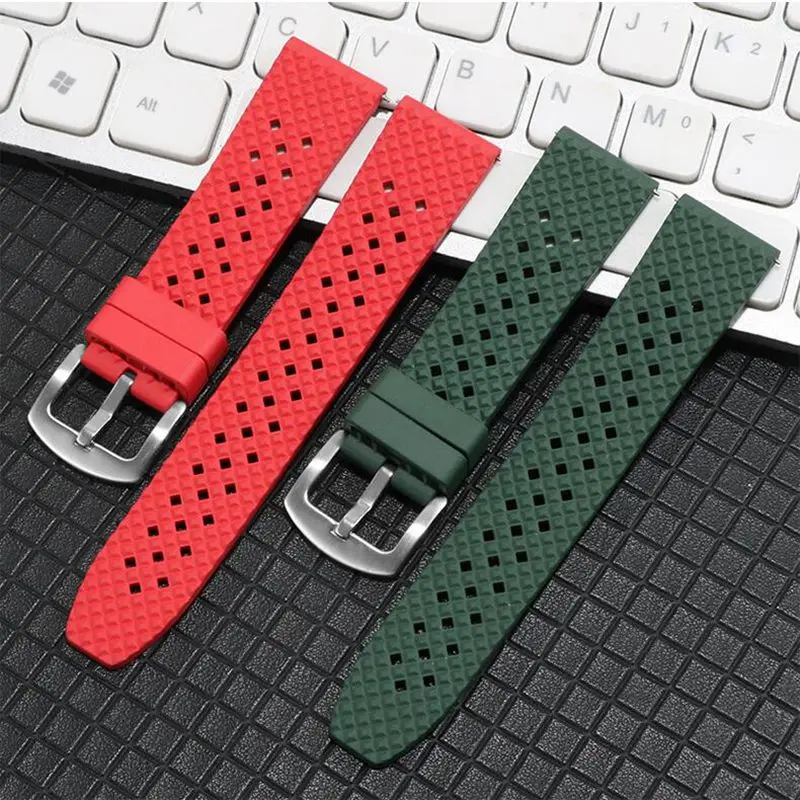 Fluorine Rubber Watch Band 18mm 20mm 22mm 24mm Quick Release Strap Customized Sport Diving Bracelet for Each Brand Watches