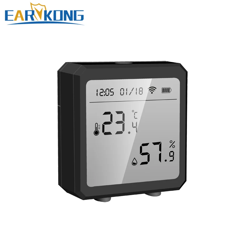Tuya WiFi Hygrometer Thermometer Smart Temperature Sensor Humidity Detector With LCD Date Time Display Support Alexa Google Home