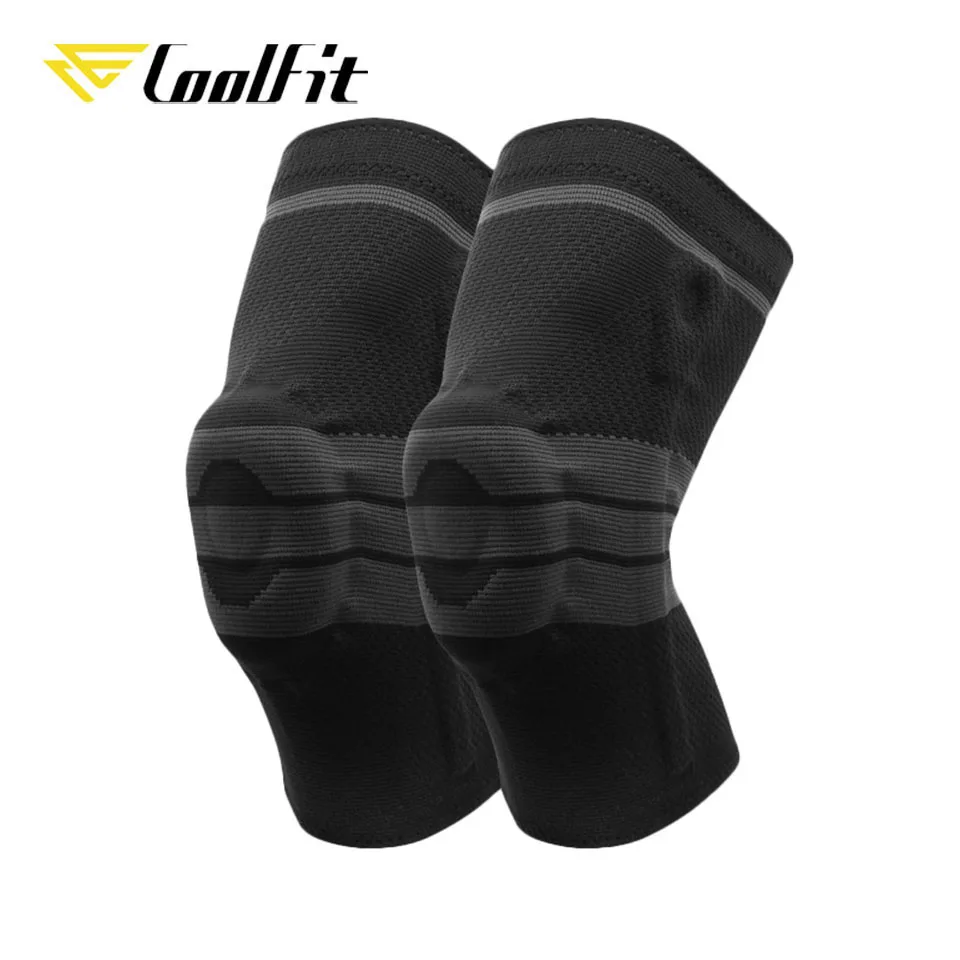 

1 пара баскетбольных наколенников CoolFit с поддержкой, Силиконовый Мягкий Эластичный Нескользящий коленный фиксатор наколенник для фитнеса, защитное снаряжение