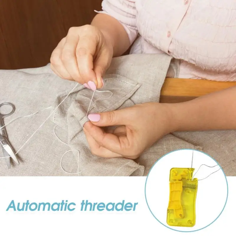 New Yellow Large Needle Threader Automatic Sewing Device Parts For Elderly Household Multifunctional DIY Tools Accessories