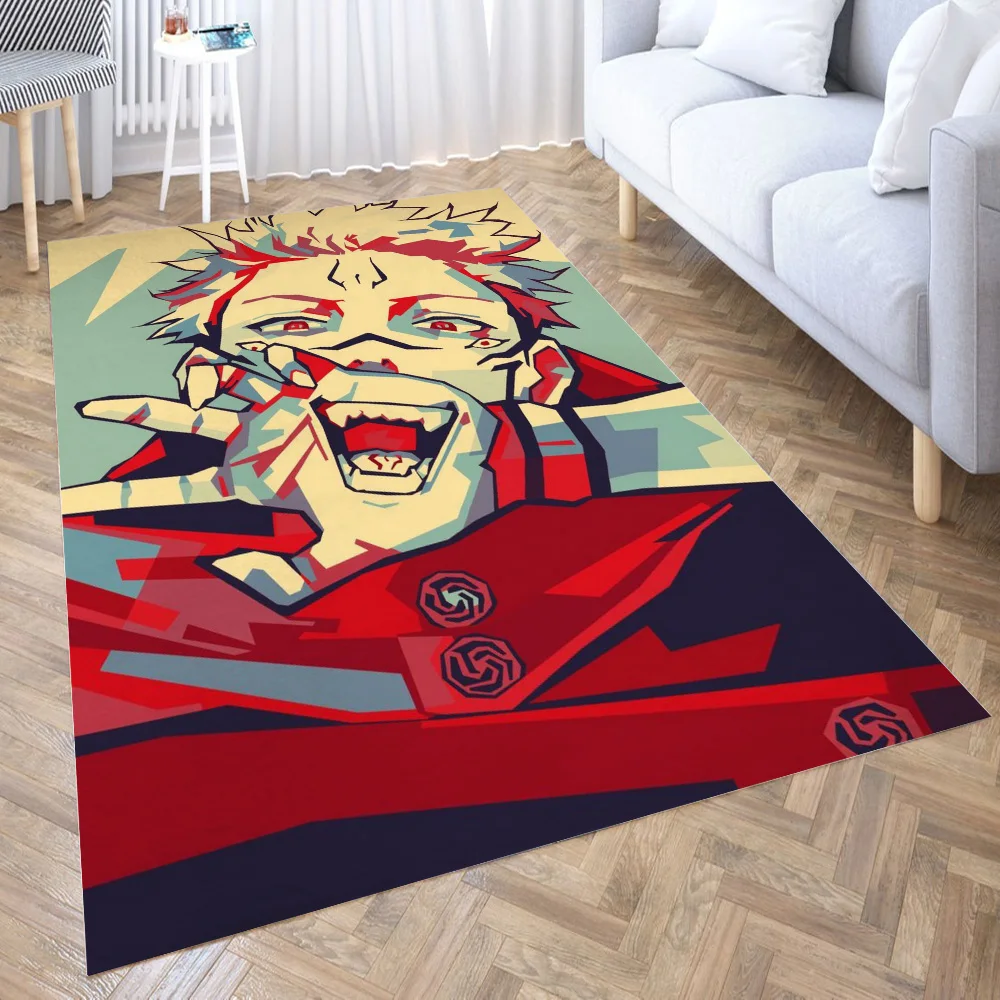 Jujutsu Kaisen Sukuna Carpet for Living Room 3D Hall Furniture Floor Mat Bath Anime Area Rug Teenager Bedroom Decora