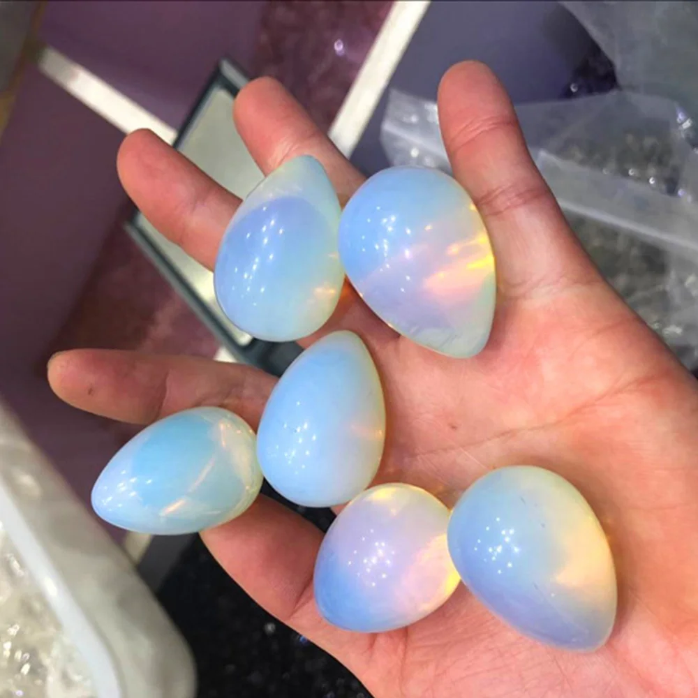 1.2 inches Natural Opal Egg Quartz Crystal Polishing Kegel Exercise Healing Stone 1pc