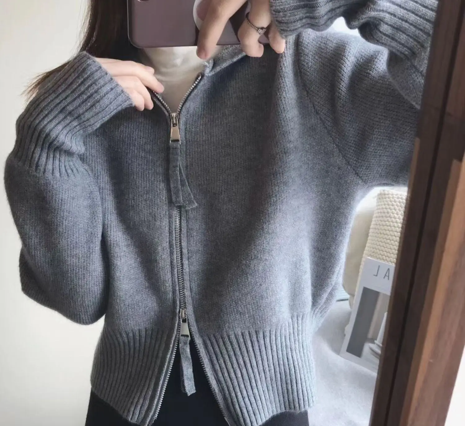 2021 Autumn Winter Women\'s Sweaters Zipper Coat Jacket Short Cardigans Zipper Hooded Knitted Korean Lady Top Outerwear Clothes