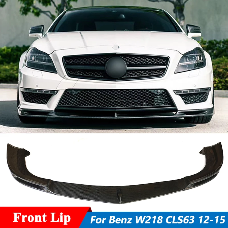 V Style Carbon Fiber Material Front Bumper Lip For W218 CLS Class CLS63 AMG Car Tuning 2012-2015