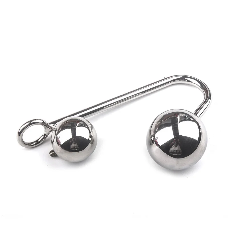 Samox Stainless Steel Anal Hook Prostate Massage Gay Butt Plug with Ball Metal Anal Plug Dilator Sex Toys for Men and Women