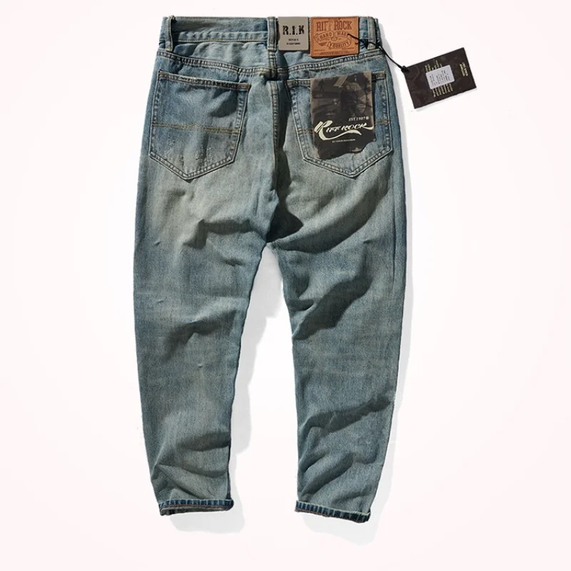 Autumn and Winter New Straight Denim Trousers All -Matching Casual Japanese Tapered Men 's Trousers