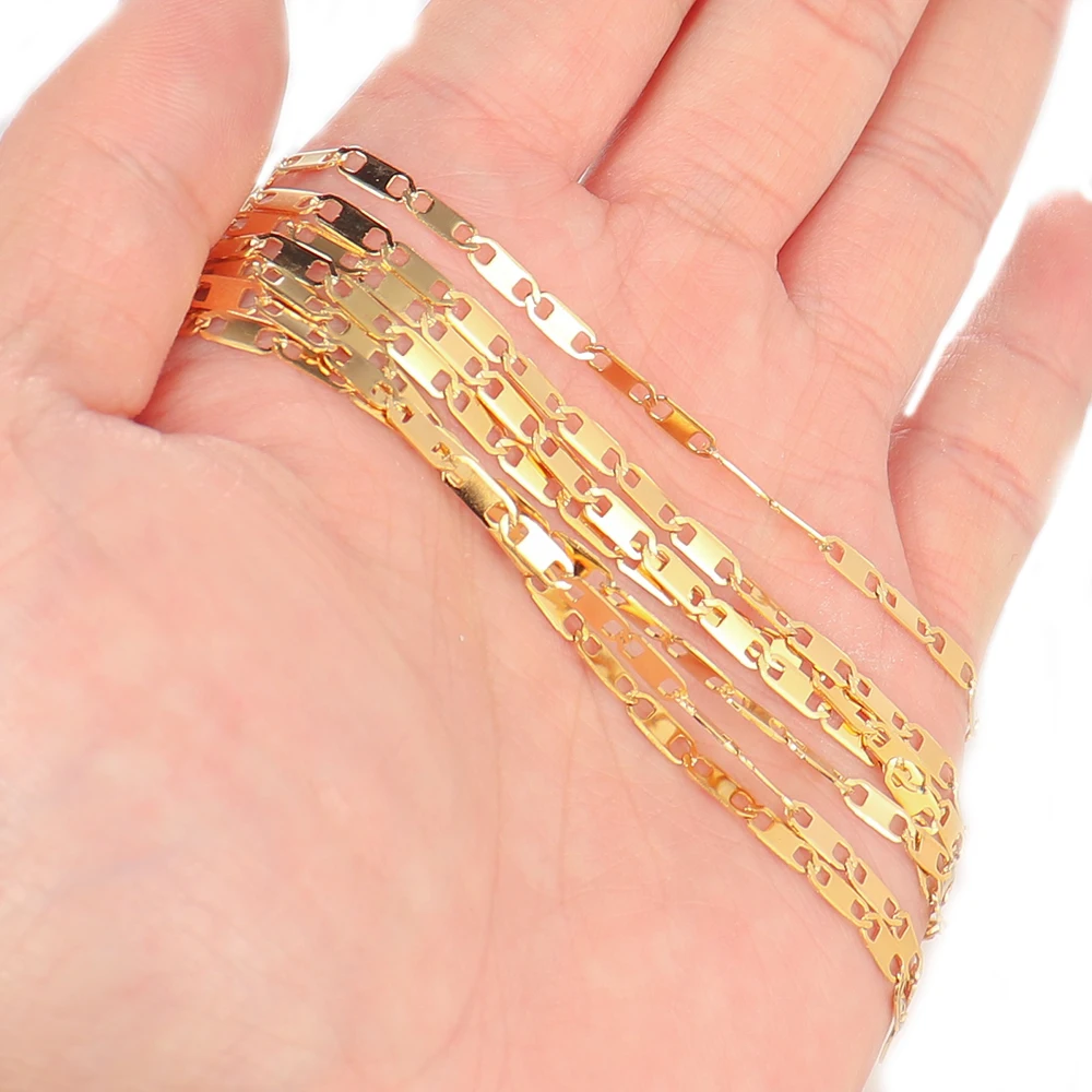 2 Meter Edelstahlketten in Großpackung für DIY-Schmuck, Halskettenkomponenten, Bastelzubehör und Handarbeitsmaterialien – Detail 6