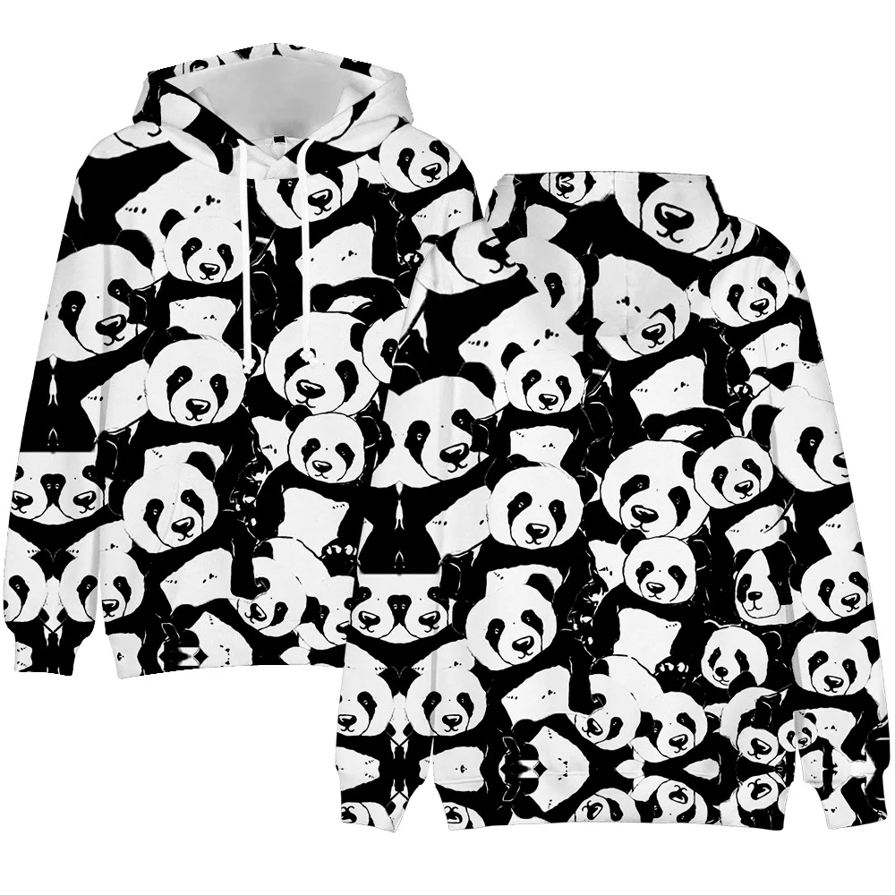 Sudadera con capucha con estampado 3D de Panda para Mujer, suéter de gran tamaño, ropa de calle Harajuku, Tops, ropa para niña y niño