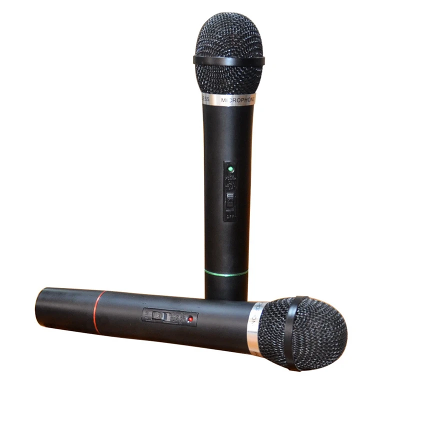 Đa Năng Micro Không Dây 2 Trong 1 VHF Nhận Mic Cầm Tay Đen