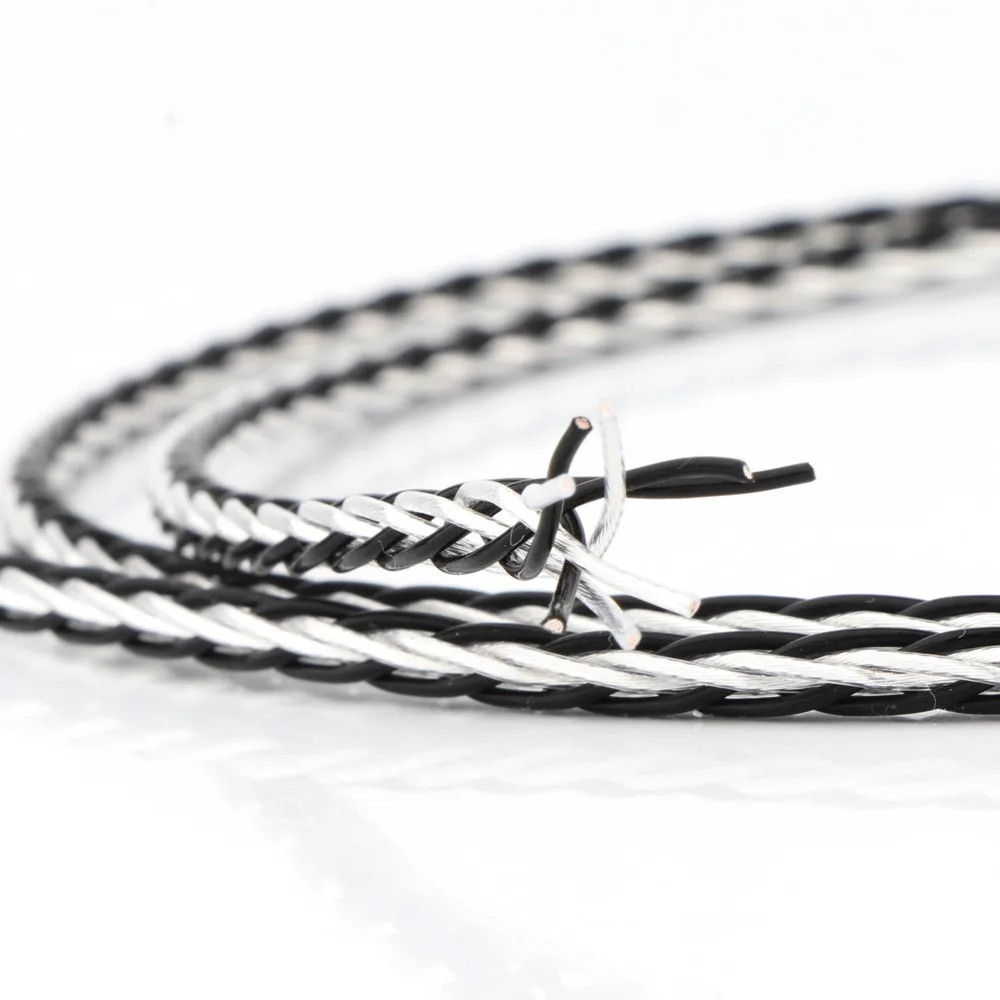 Preffair-Cable de 8 núcleos PTFE plateado OCC 7N para auriculares Hifi, cable de actualización de auriculares DIY