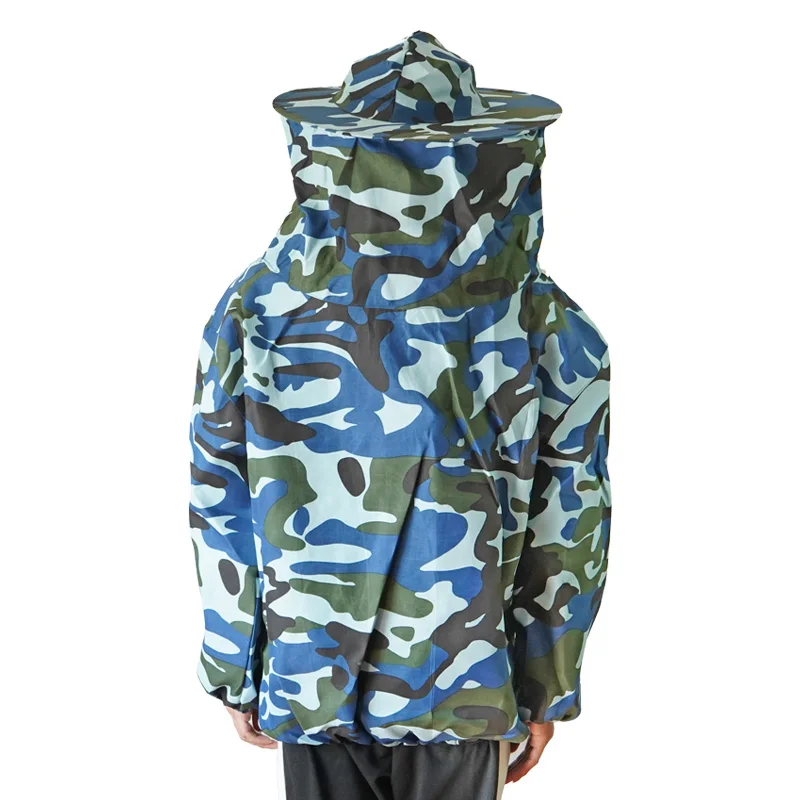 Beekeeping Jacket Camouflage Bee Protective Clothing Unisex Beekeeper Safety Clothing with Hat Beekeeper Coat Protective Suit