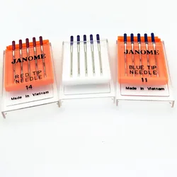 1 set 5 pcs Janome Sewing Machine accessories Blue Tip Needle Size 11 ;Purple Tip Needles 14; Red Tip Needles 14  7YJ283