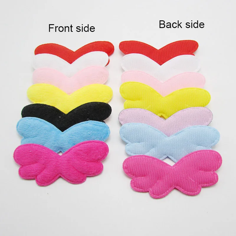 42pcs/lot size 8*3.5cm Padded fur felt Angel wing  Appliques for dog Leash DIY Hair Clips Accessories