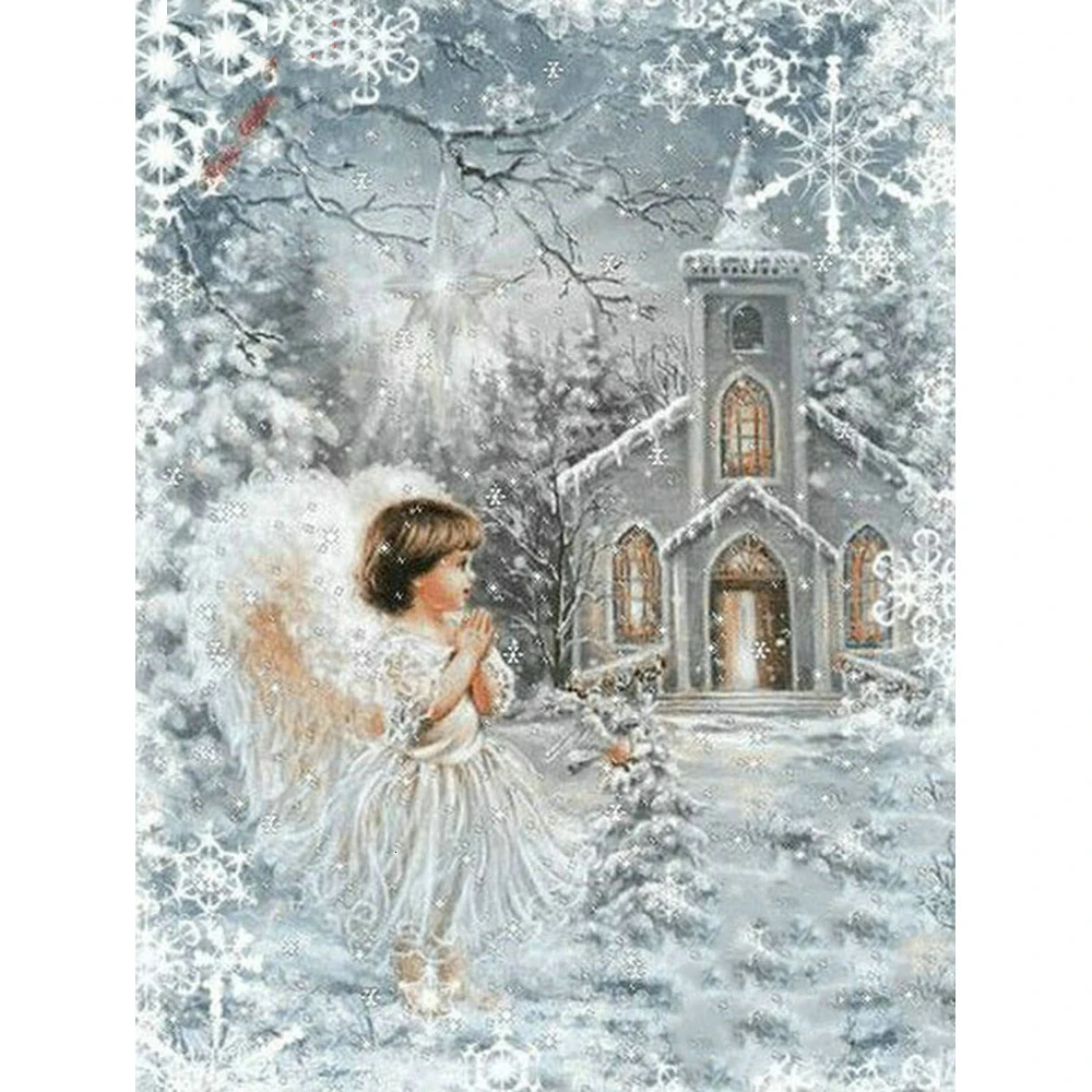 

5D Diamond Painting Angel Full Square Drill Rhinestone Handcraft Kit Art Picture Lover Gift