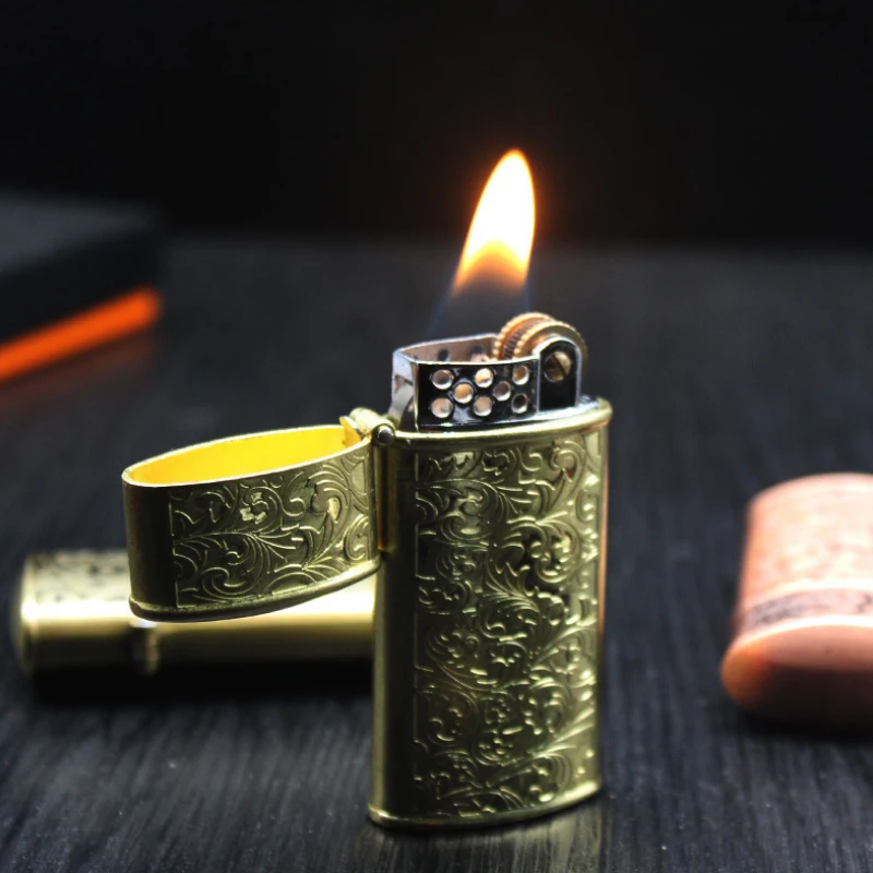 Gadgets For Men Portable Vintage Kerosene Lighter Petrol Oil Encendedor Smoking Accessories Metal Classic Gasoline Fluid Lighter