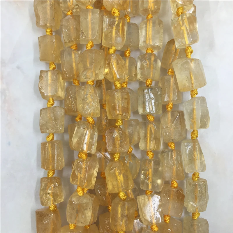 Natural Yellow Crystal Citrines Tube Beads For Necklace Bracelaet Making DG0003
