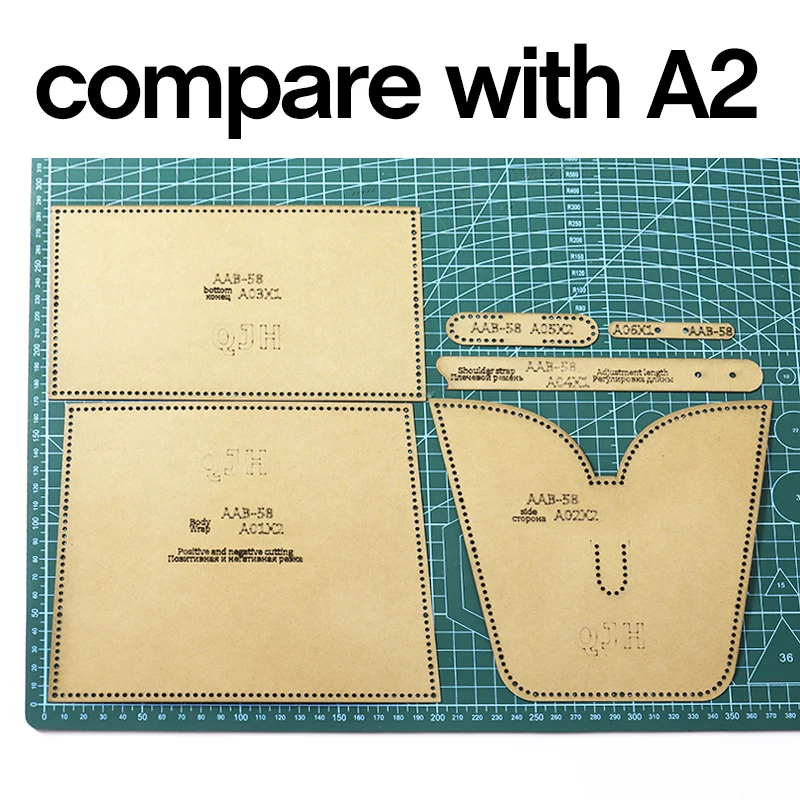 1Set DIY Kraft Paper Template Women\'s Crossbody Bag Shoulder Bags Shell Package Leather Craft Pattern DIY Stencil Sewing Pattern