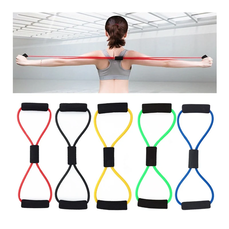 8 Word Fitness Rope Resistance Bands for Fitness Elastic Band Fitness Equipment Expander Workout Muscle Gym Exercise Training