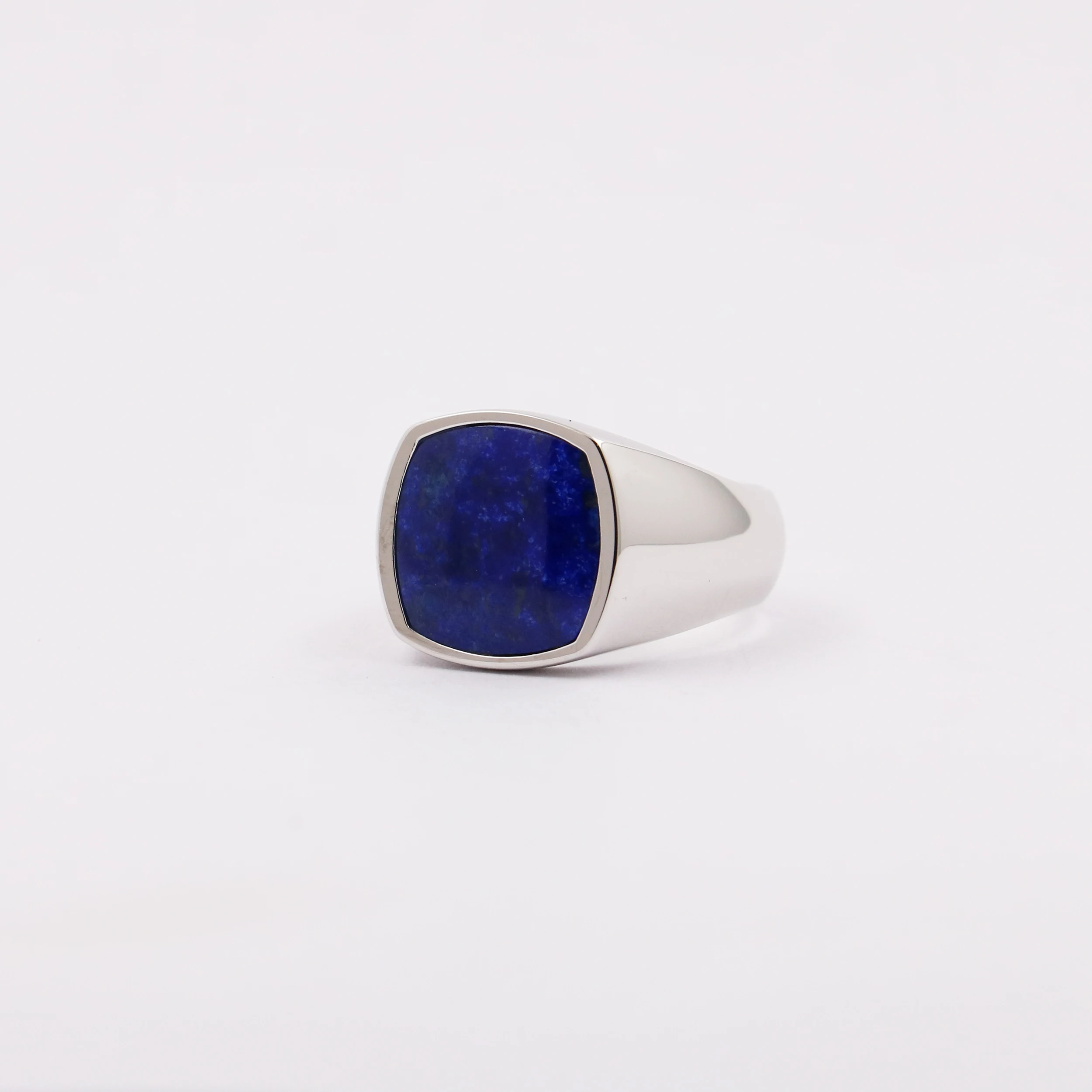 Sterling Silver Lapis Lazuli Gemstone Pinkie Signet Ring