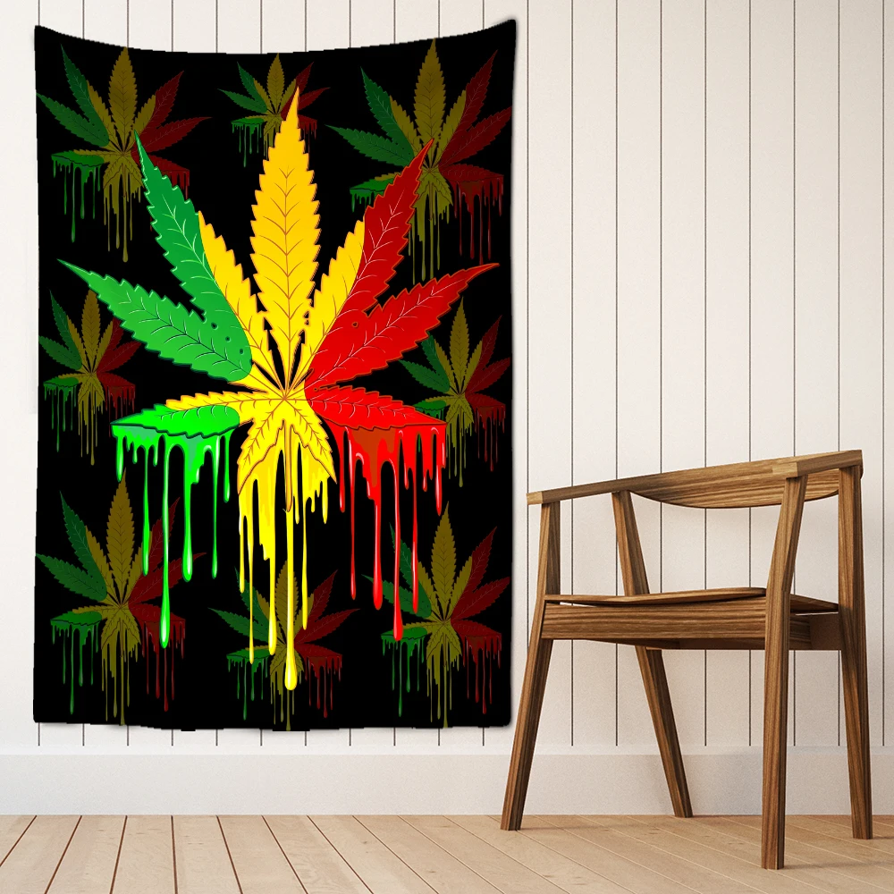 3D Printing Maple Leaf Tapestry Wall Hanging Bohemian TAPIZ Witchcraft Bedroom Art TV Background Home Decor