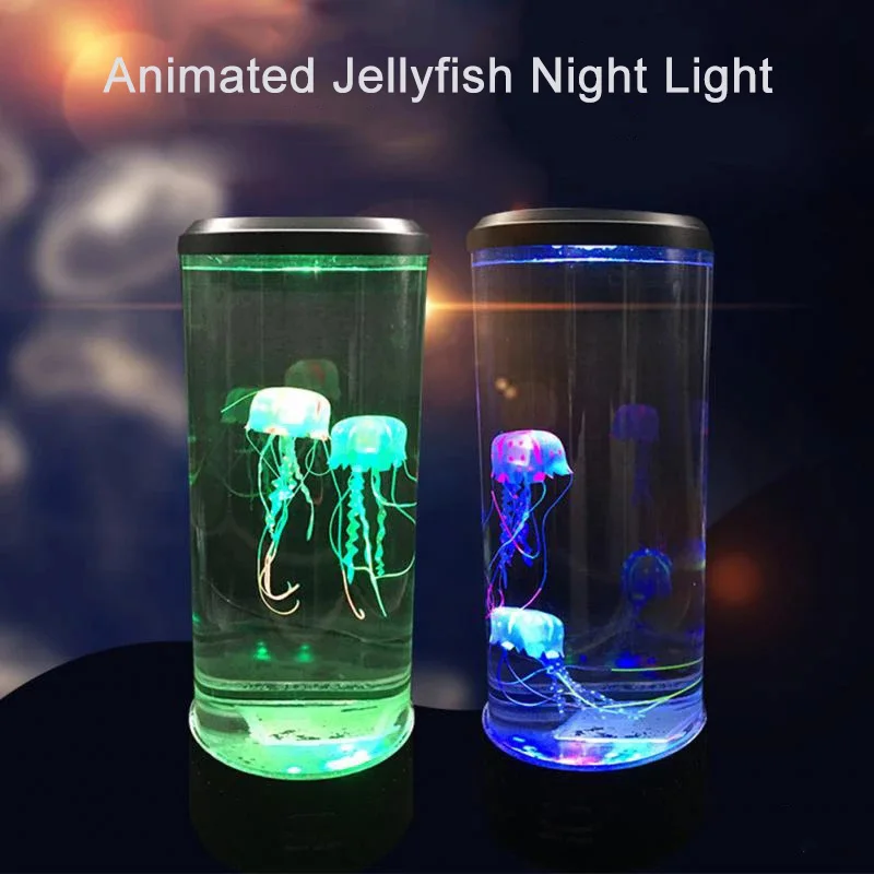 5 Colors Fancy LED Jellyfish Lamp Aquarium Lampka Nocna USB Table Night Light Children\'s Gift Lighting for Home Bedroom Decor