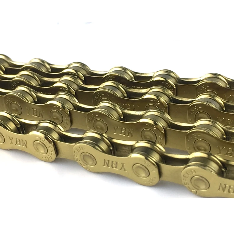 YBN Bicycle Chain Ultralight Black Gold Silver Half All Hollow 10 11 12 Speed Chain MTB Mountain Road Bike Chain for Shimano