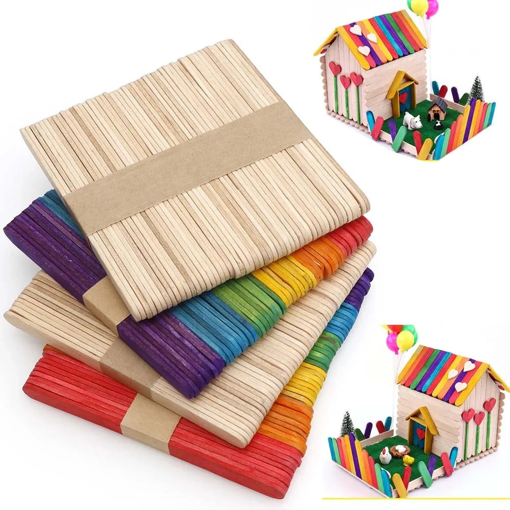 50 Teile/los Kinder DIY Handwerk Spielzeug Bunte Natürliche Holz Zählen Sticks Montessori Vorschule Kinder Zählen Mathematik Pädagogisches Spielzeug