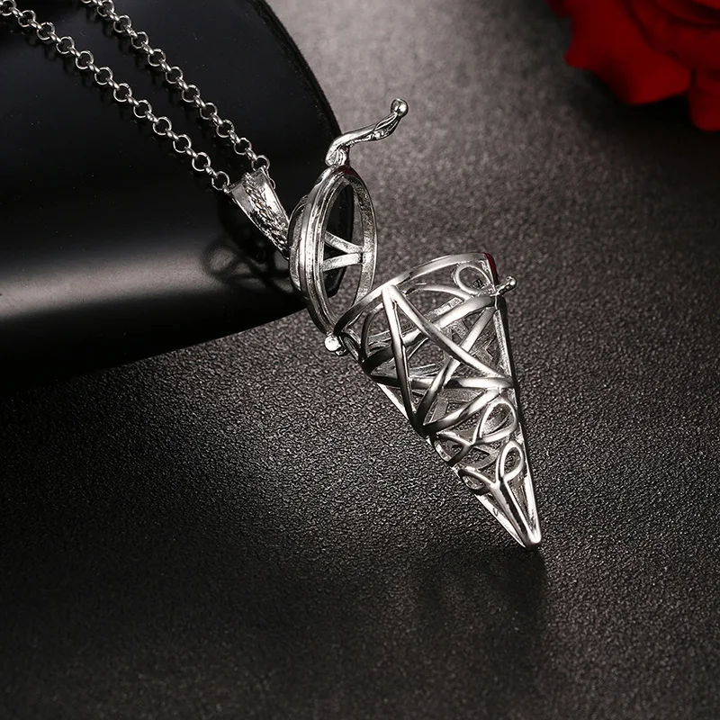 New Charm Mexico Music Ball Copper Pendant Vintage Angel Wing Aromatherapy Necklace Perfume Diffuser Lockets Pregnancy Jewelry image 4