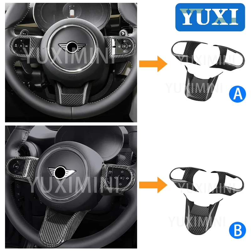 Car Real Carbon Fiber Decorative Shell Protective Cover For BMW MINI 2021 JCW F54 F55 F56 F57 F60 Interior Styling Accessories
