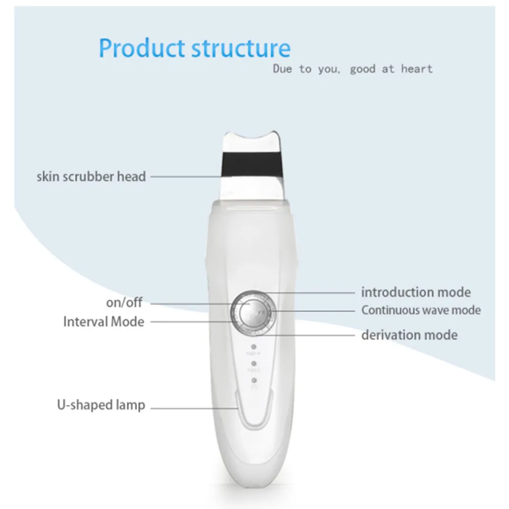 Skin Scrubber Ultrasonic Deep Face Clean Machine EMS Beauty Device Exfoliating Remove Blackhead Skin Care Scrubber Lift Machine