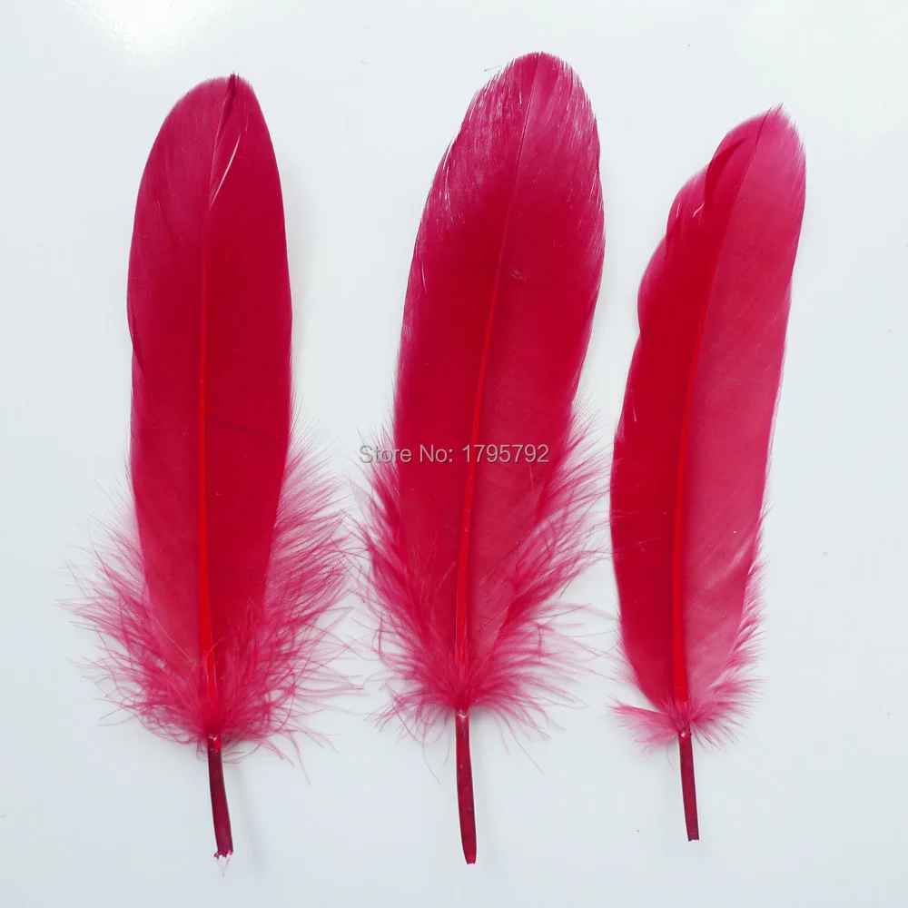 

Wholesale Hard Pole 1000 Pcs Wine Red Goose Feathers For DIY Crafts Swan Plumes 12-18cm Jewelry Wedding Accessories Decoration