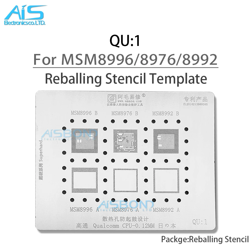 QU1 Cpu Stencil Reballing Voor MSM8996 MSM8976 MSM8992 MSM8994 MSM8953 MSM8937 MSN8998 MSM7225A MSM8928 MSM8940 MSM8960 SDM660