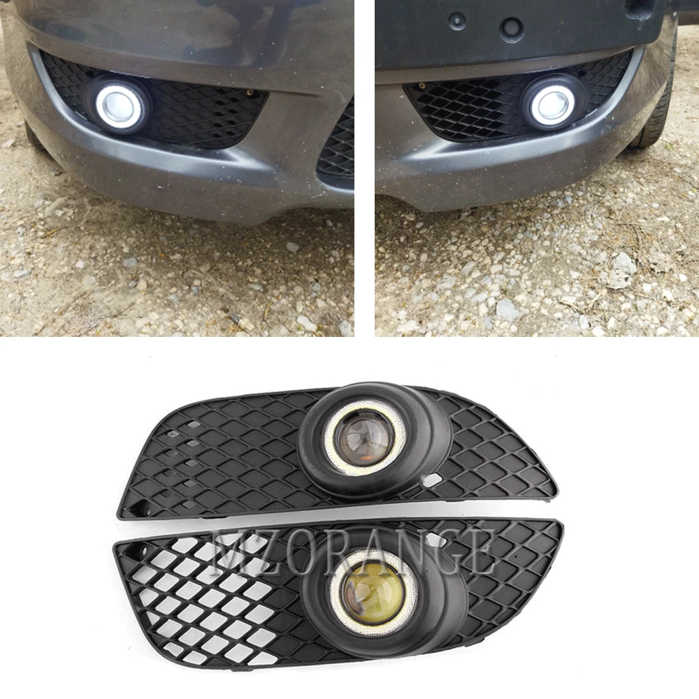 

LED Fog Lights for Mitsubishi Lancer 2008-2014 LED DRL Headlight Fog Light Headlights Angel Eyes Foglights Covers Frame Grille