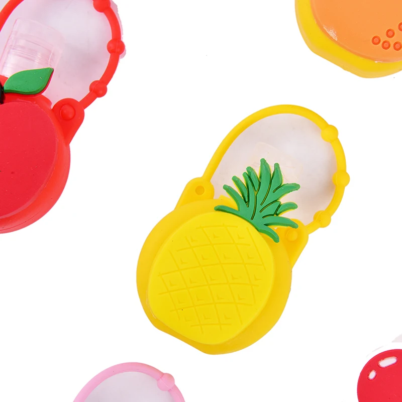 1PCS 30ml Fruit Silicone Mini Hand Sanitizer Hand Gel Holder Portable Safe Gel Holder Travel Shampoo Soap Dispenser Bottle