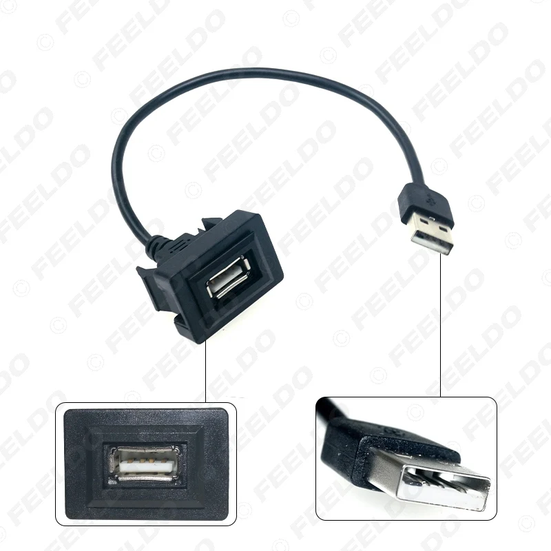 سيارة USB سلك محول لتويوتا لوحة القيادة فلوش جبل USB 2.0 ميناء لوحة ذكر إلى أنثى تمديد كابل توصيل شاحن