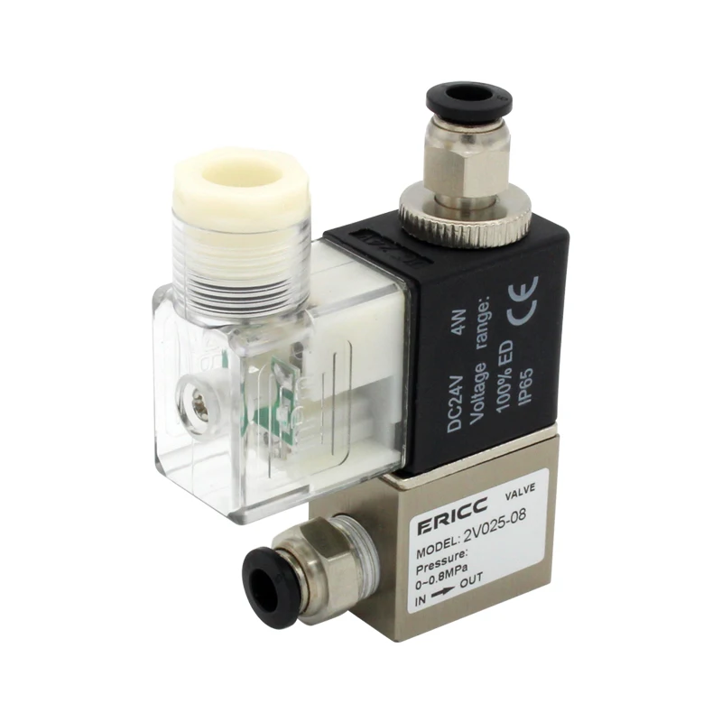 2V025-08 2V025-06 Normally Open 2 Way 2 Position Air Solenoid Valve Fluid Control Valve 1/4 1/8 DC12V 24V AC220V 110V