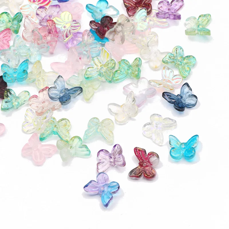 20/40/60/80/100Pcs Multicolor Butterfly Shape Spacer Beads Czech Glass Beads For Jewelry Making Diy Bracelet Necklace Supplies