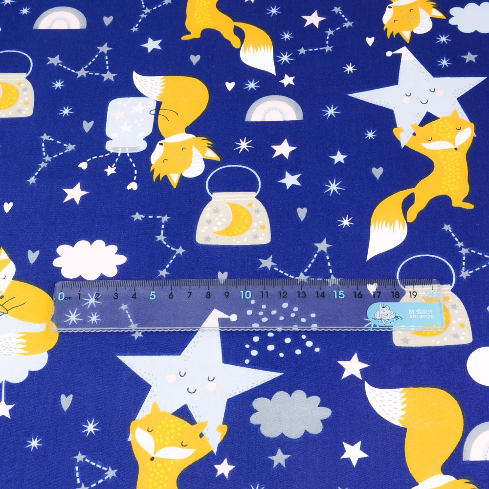 Teramila Cotton Fabric Fox Cartoon Design Tecido Tela Bedding DIY Patchwork Quilting Baby Cloth Sewing Home Textile Scrapbooking
